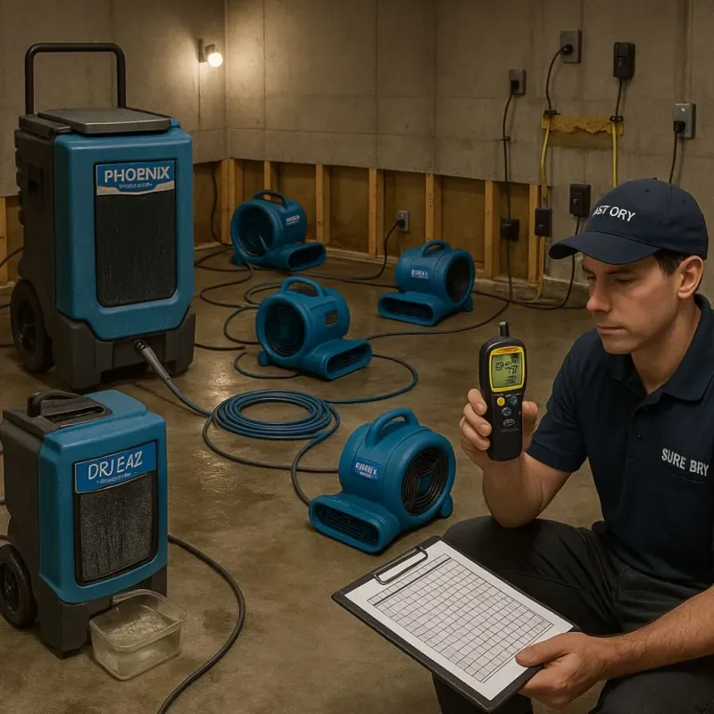 Structural Drying and Dehumidification process in Edgecombe County, NC